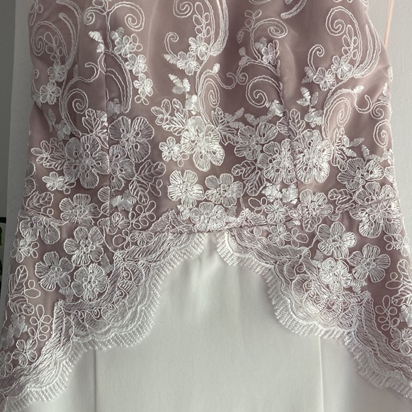 White High Neck / Halter Lace Wedding Maxi Dress - Picture 7 of 10